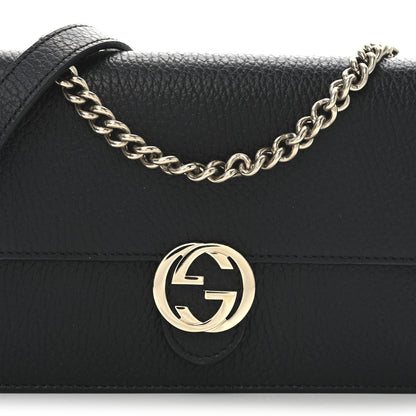 Gucci Dollar Calfskin Interlocking G Chain Wallet Black 8 of 11