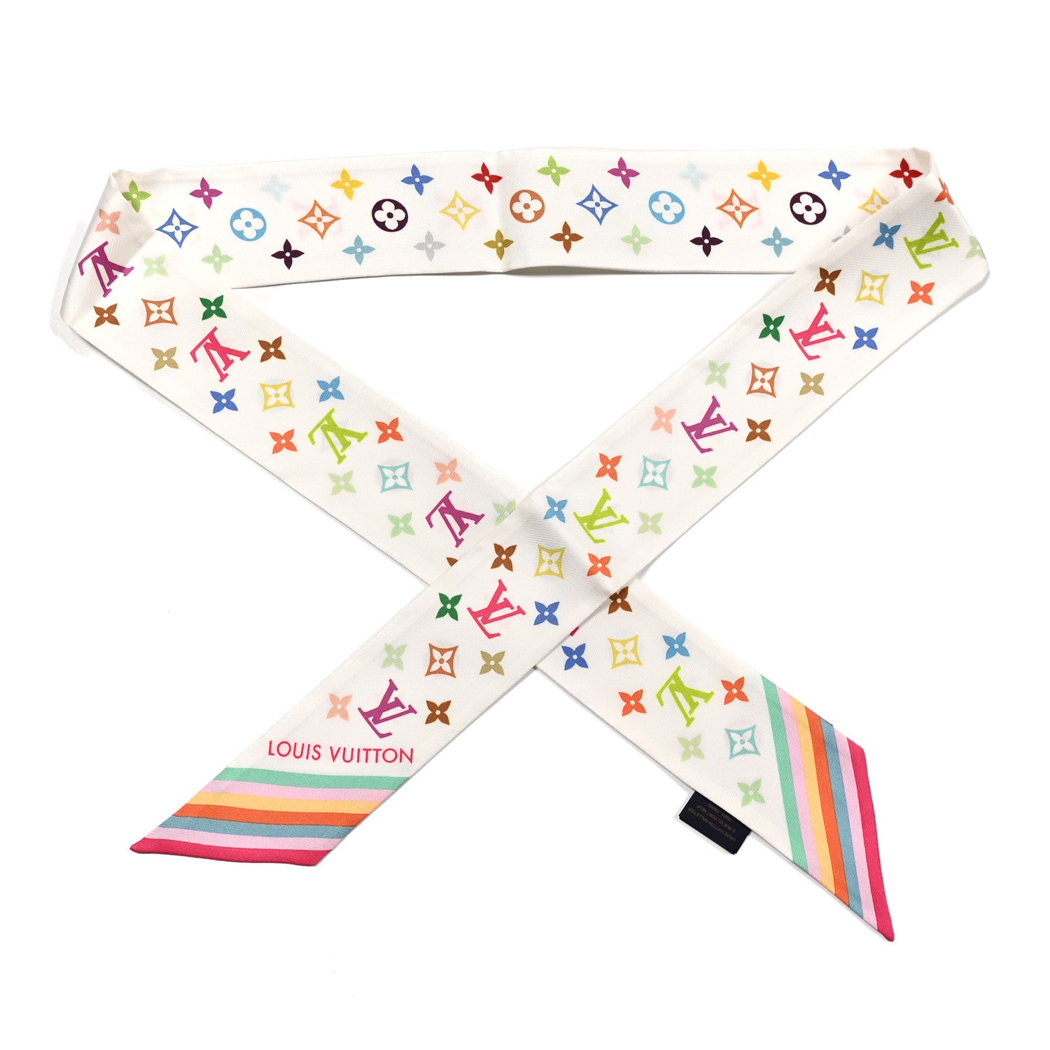 Louis Vuitton LV X TM Silk Monogram Multicolor BB Bandeau White 1 of 3