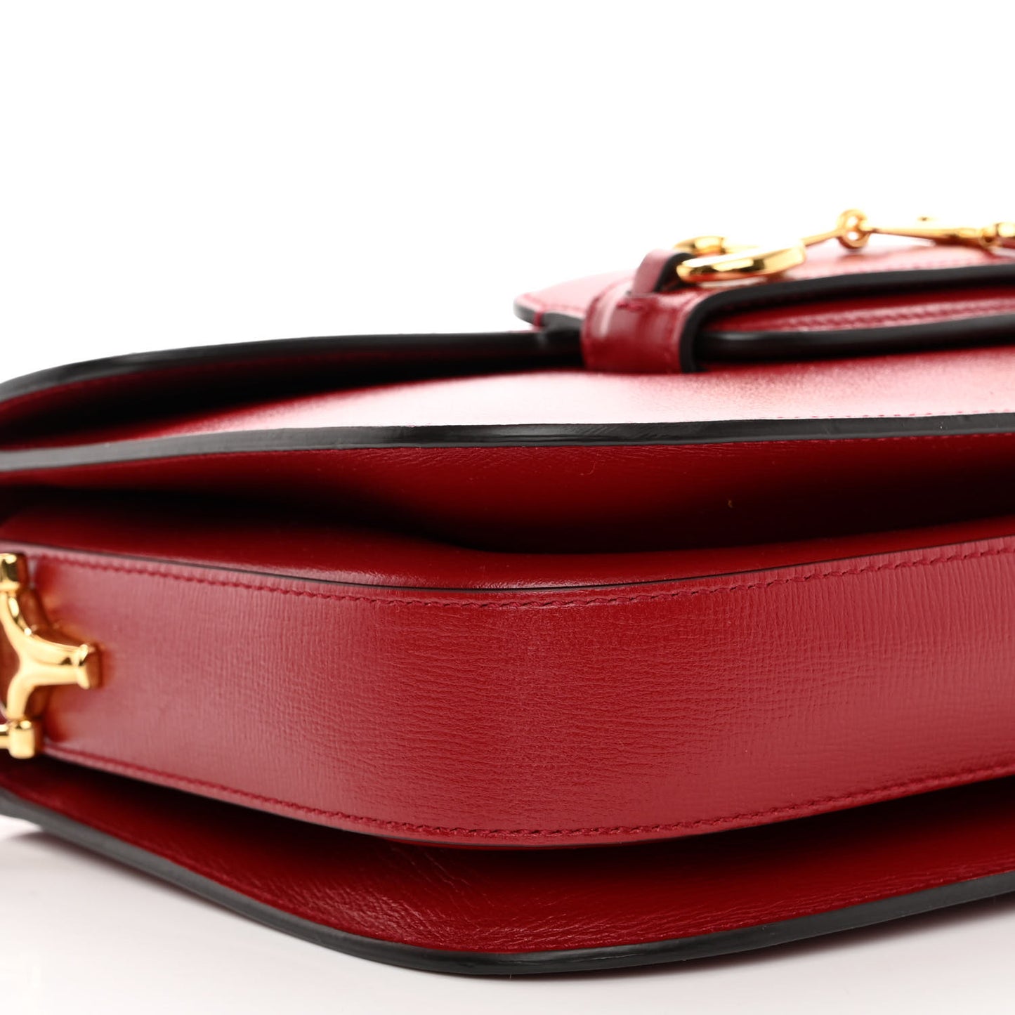 Azalea Calfskin Horsebit 1955 Shoulder Bag New Cherry Red