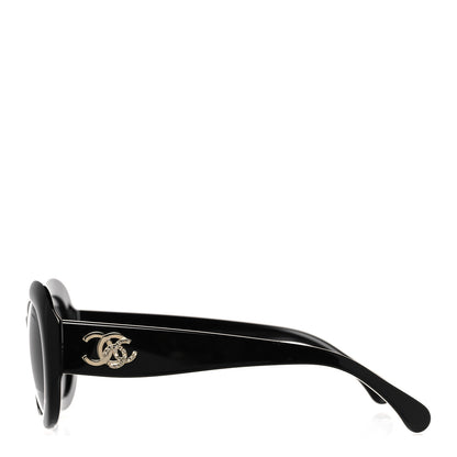 Chanel Acetate Polarized Oval CC Sunglasses 5469-B-A Black 3 of 8
