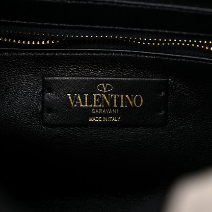 Valentino Garavani Nappa Large Roman Stud Shoulder Bag Black White 8 of 9