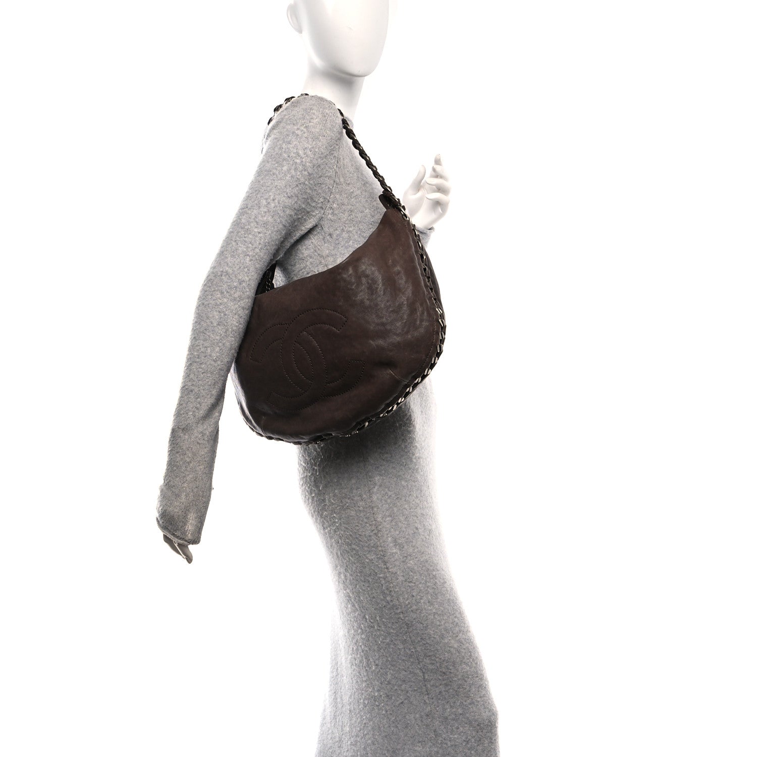 Chanel Calfskin Modern Chain Hobo Brown 2 of 11