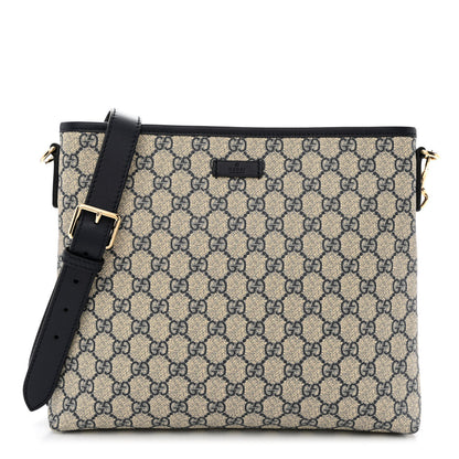 Gucci GG Plus Monogram Medium Flat Messenger Bag Navy 1 of 10