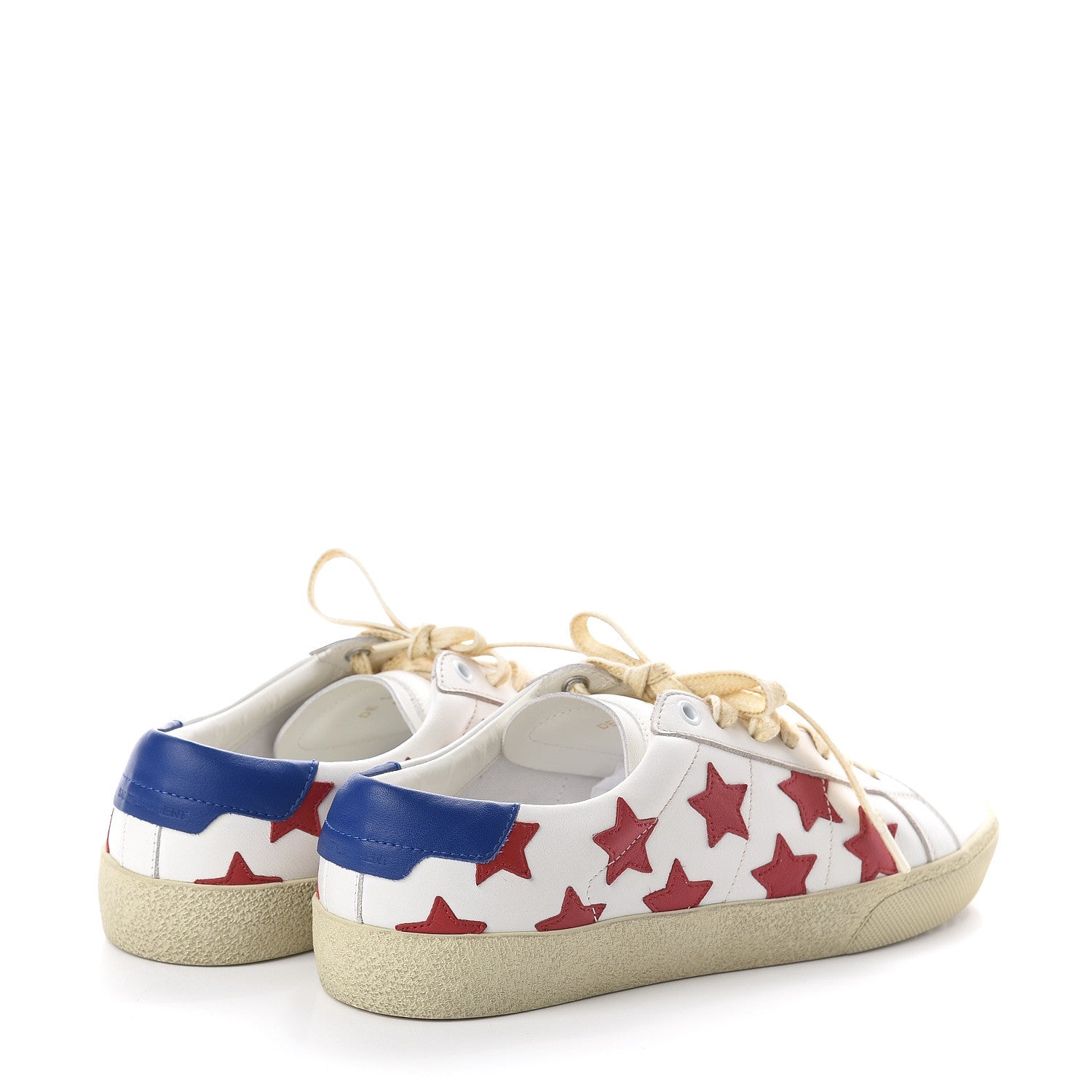 Saint Laurent Calfskin Star Court Sneakers 40 White Red 4 of 7