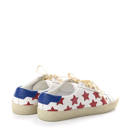 Saint Laurent Calfskin Star Court Sneakers 40 White Red 4 of 7