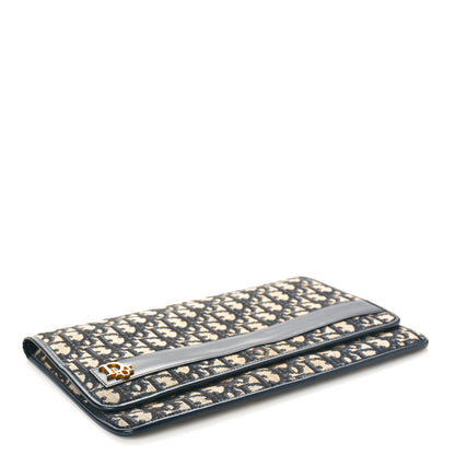 Christian Dior Monogram Flap Clutch Navy Blue 4 of 9