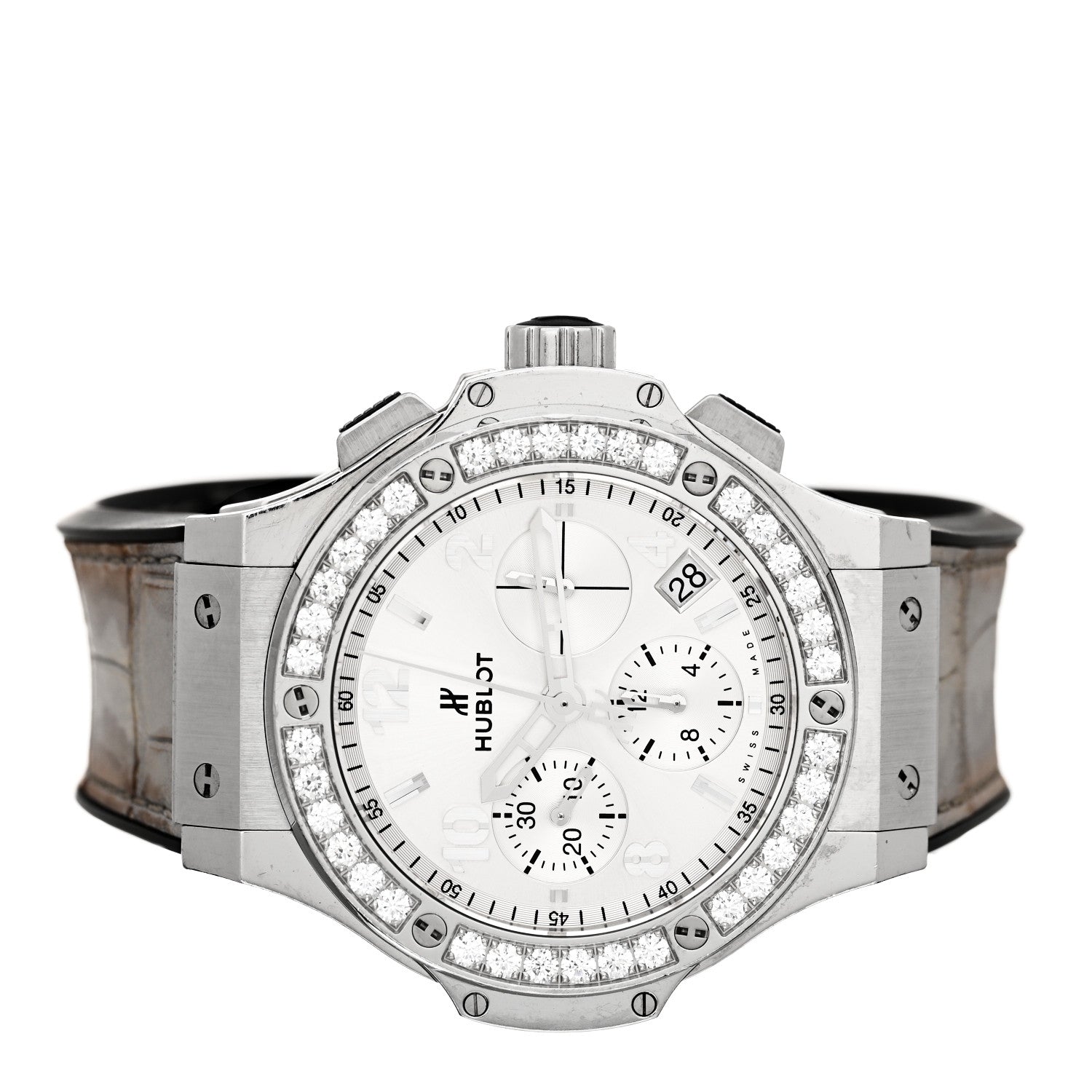 Hublot Stainless Steel Alligator Diamond Bezel 41mm Big Bang Automatic Watch 343.ST.5010.ST.1904 2 of 4