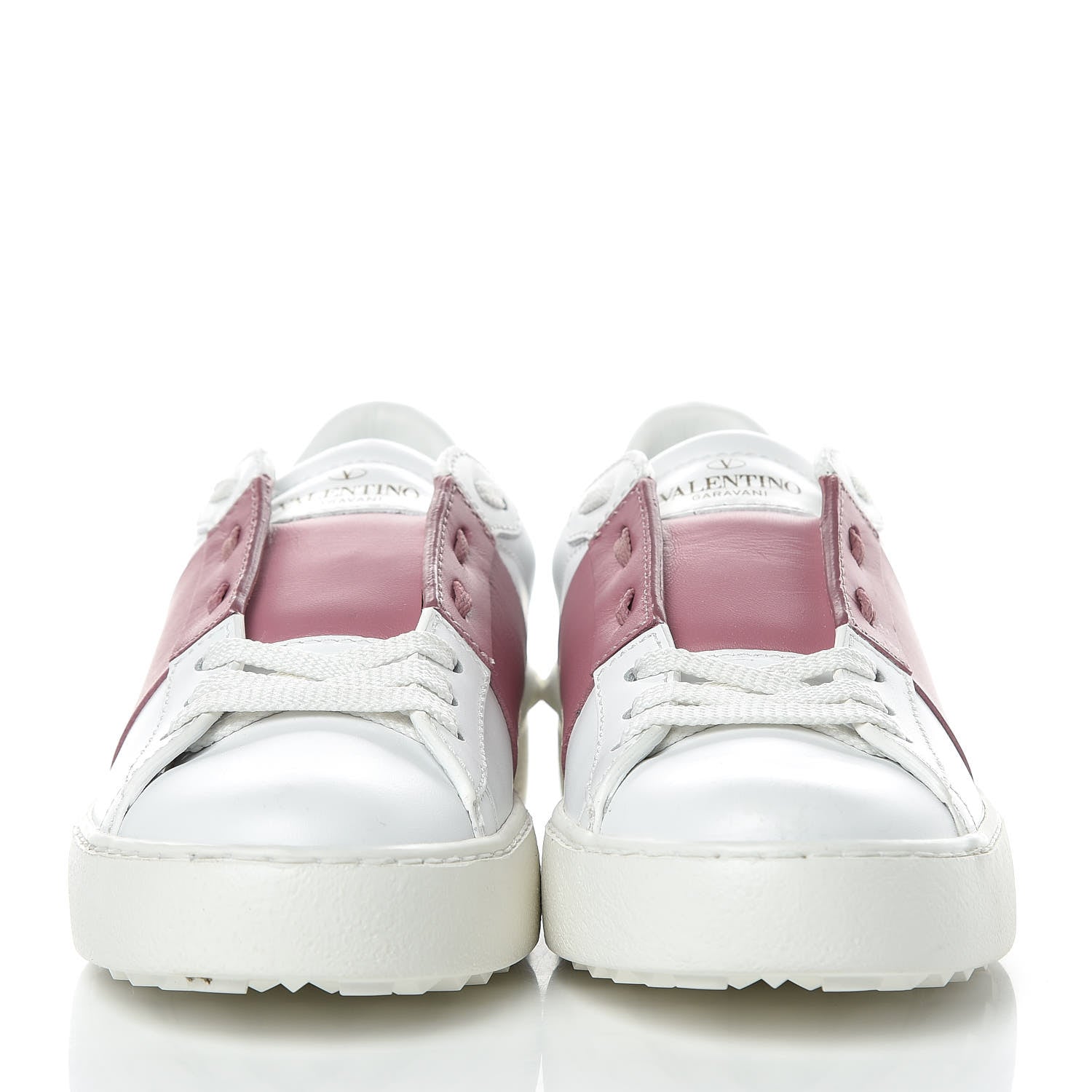 Valentino Garavani Calfskin Rockstud Open Sneakers 35.5 White Lipstick 2 of 9