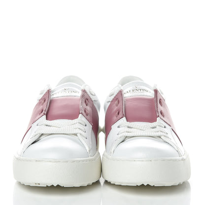Valentino Garavani Calfskin Rockstud Open Sneakers 35.5 White Lipstick 2 of 9