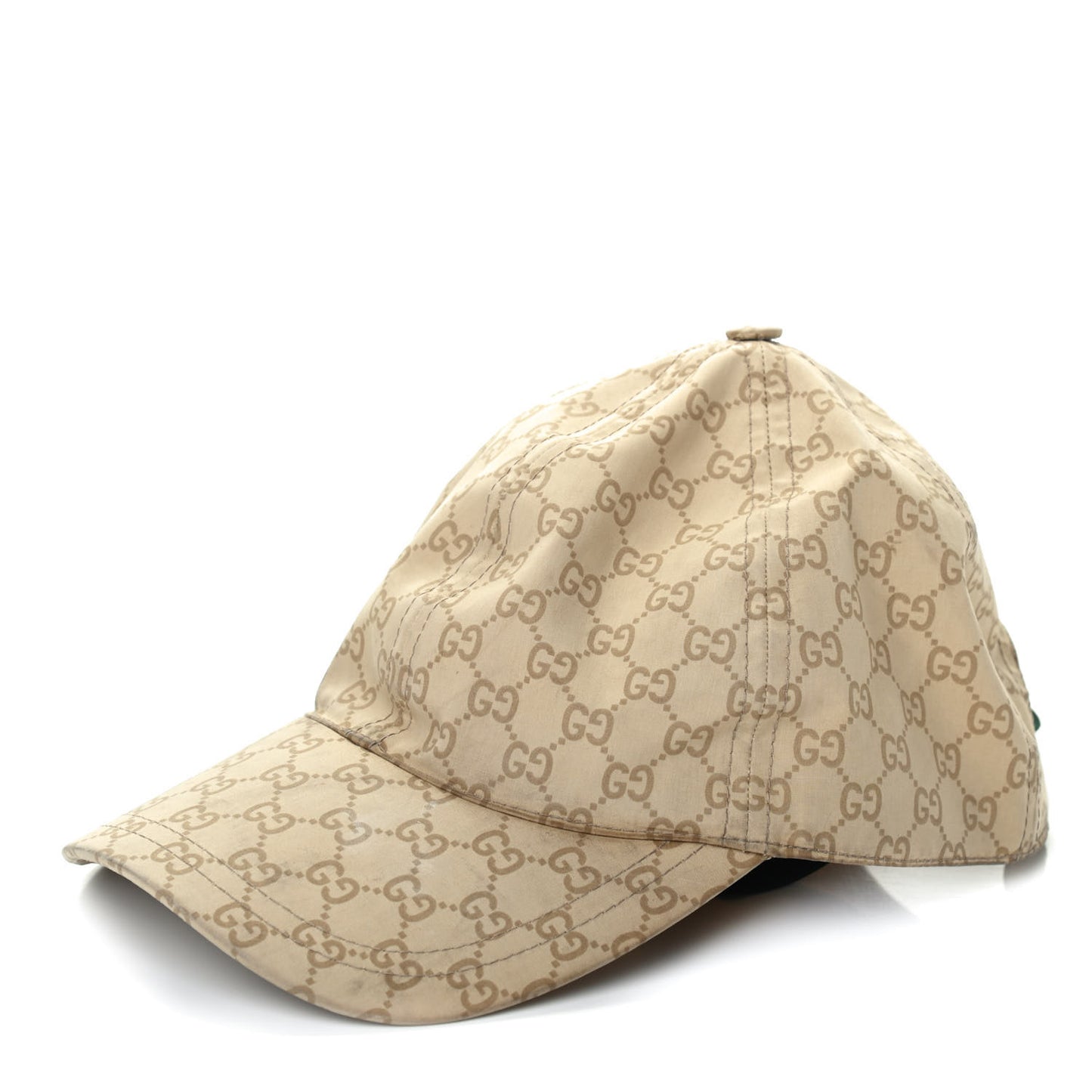 Cotton Monogram GG Web Baseball Hat Beige