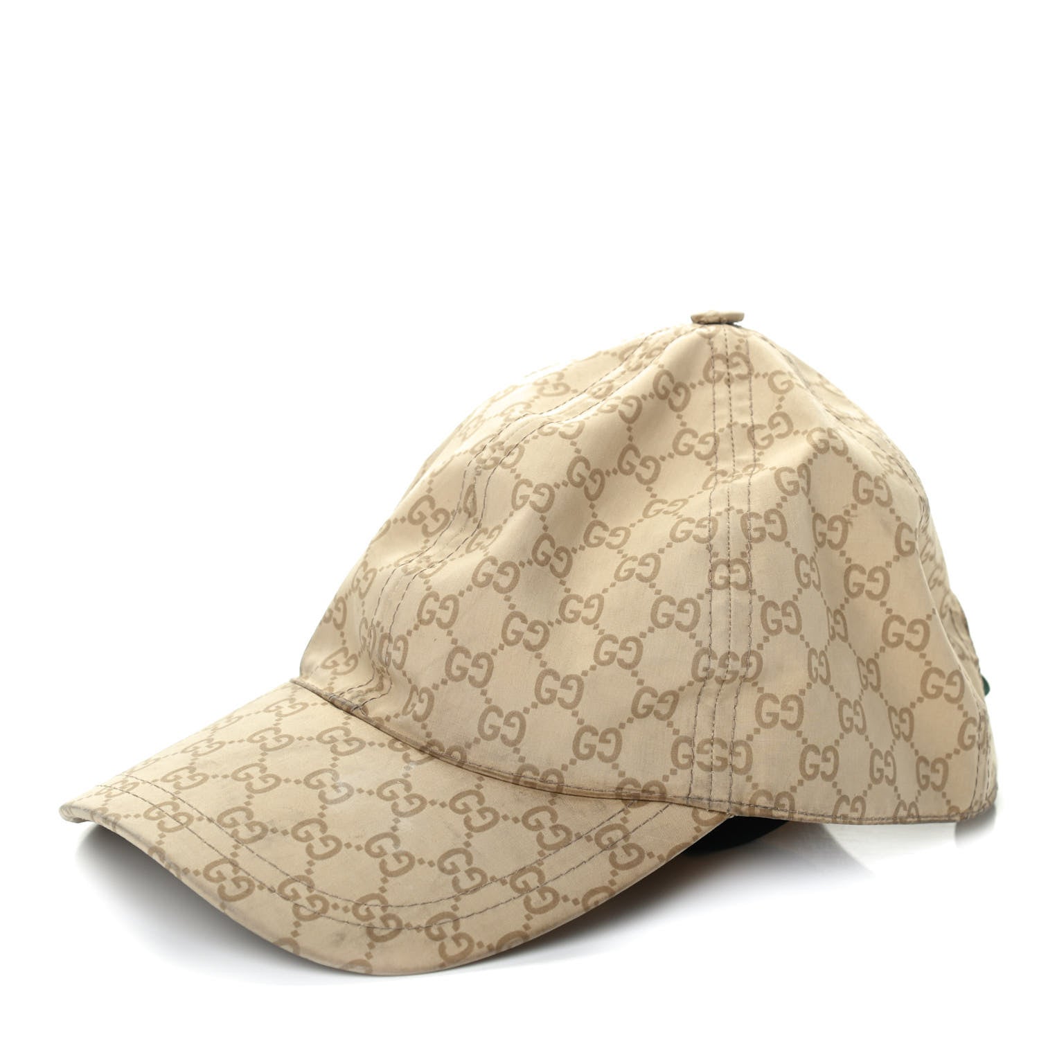 Gucci Cotton Monogram GG Web Baseball Hat Beige 1 of 4