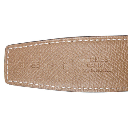 Hermes Epsom Swift Reversible 32mm Idem H Belt 85 Etoupe Noir 5 of 8
