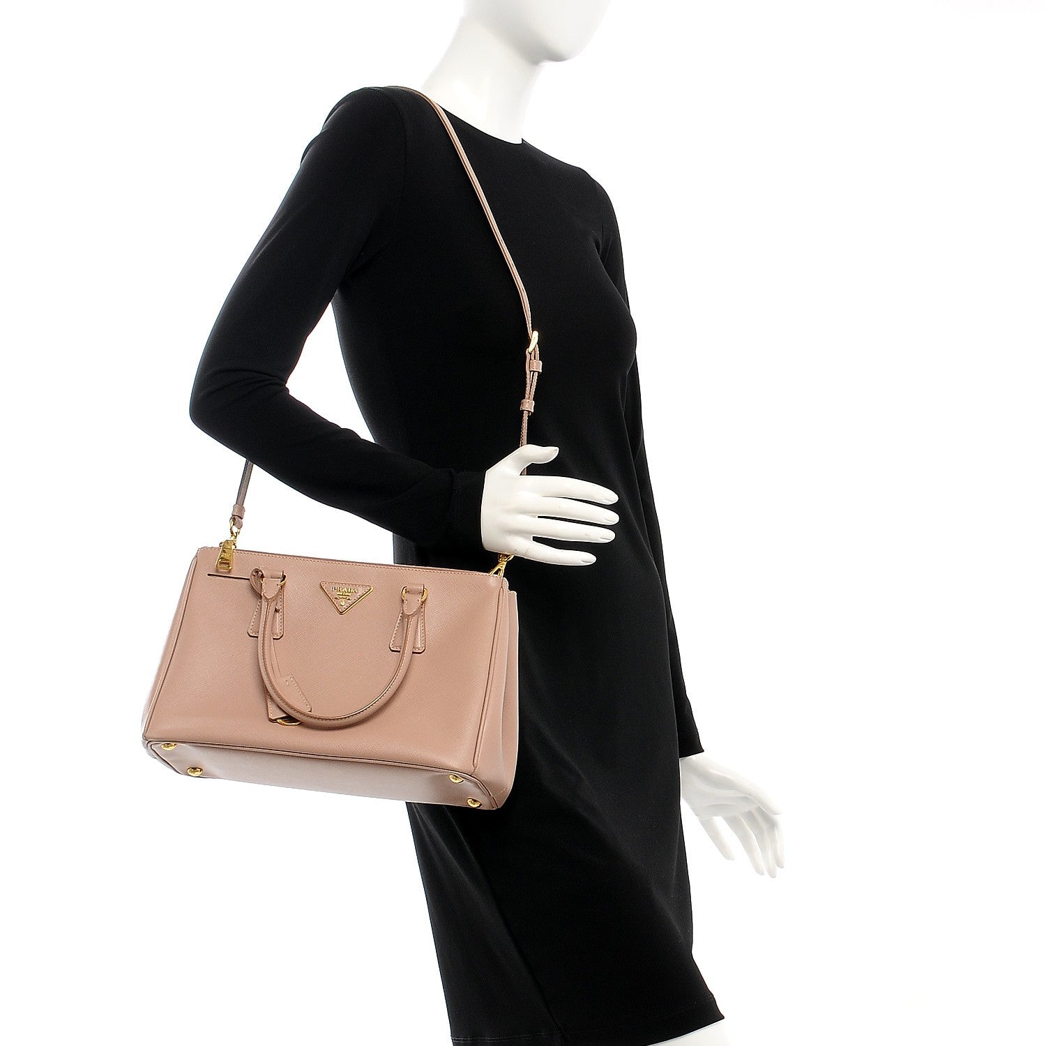 Prada Saffiano Small Galleria Double Zip Tote Cammeo 2 of 13