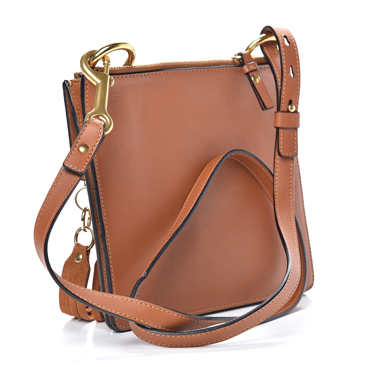 Chloe Calfskin Suede Small Jane Fringe Bag Caramel 2 of 12