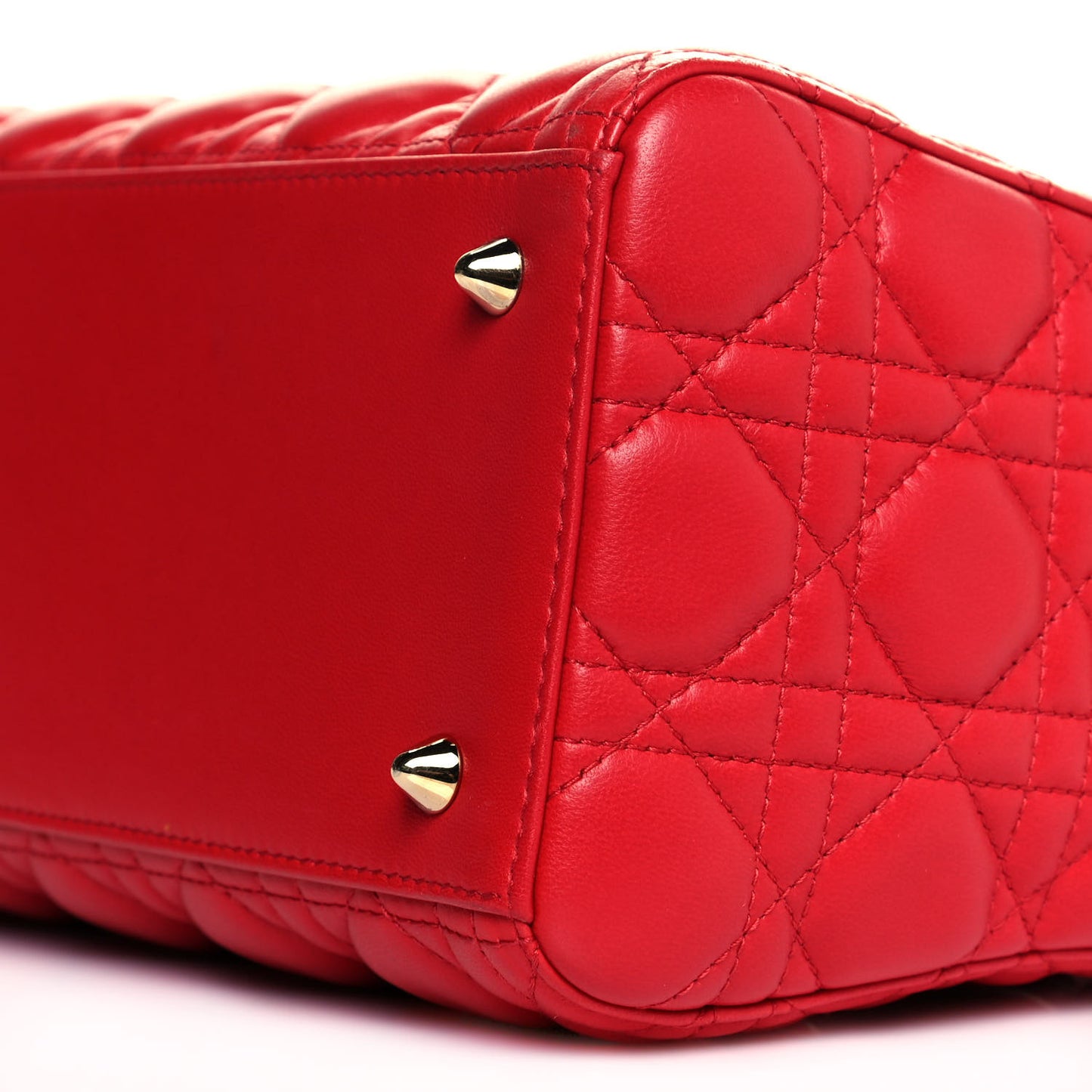 Lambskin Cannage Medium Lady Dior Red