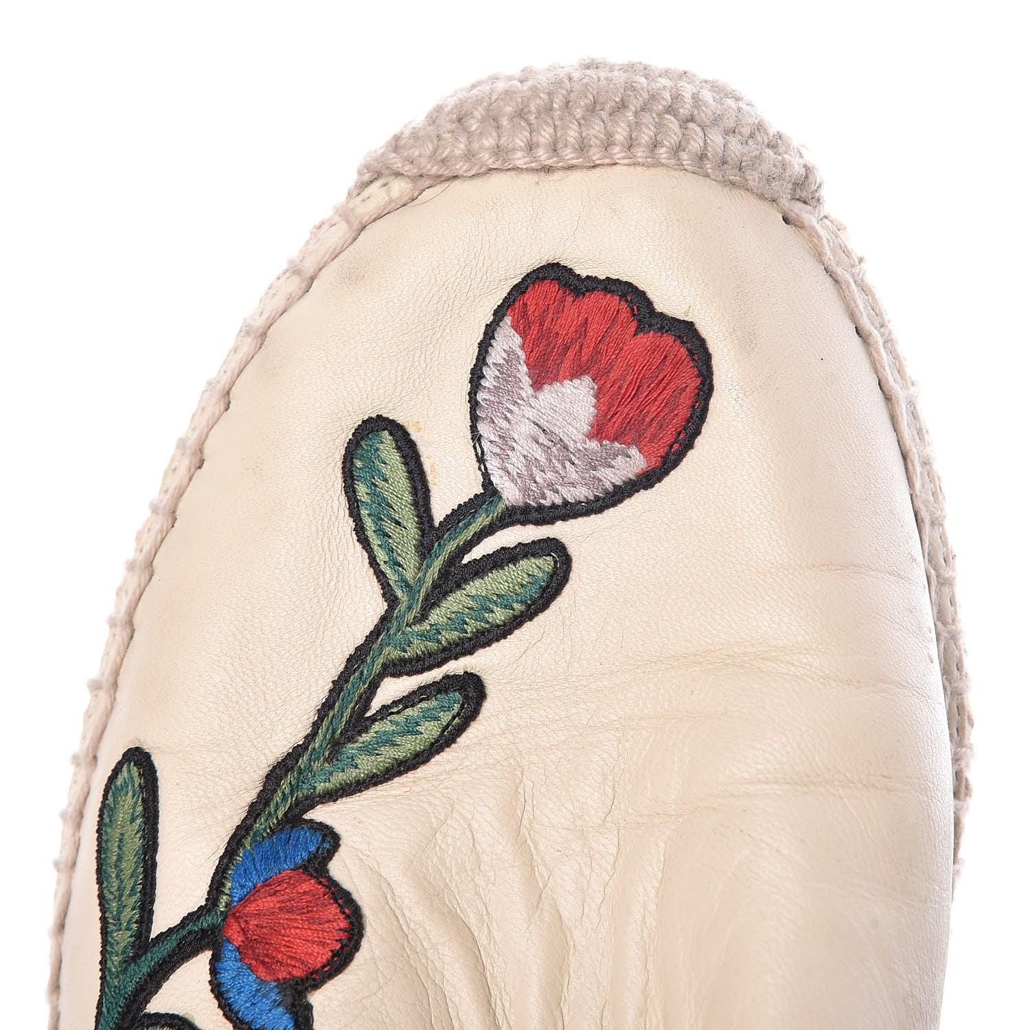 Gucci Nappa Ophelia Espadrilles 37.5 Mystic White 10 of 11