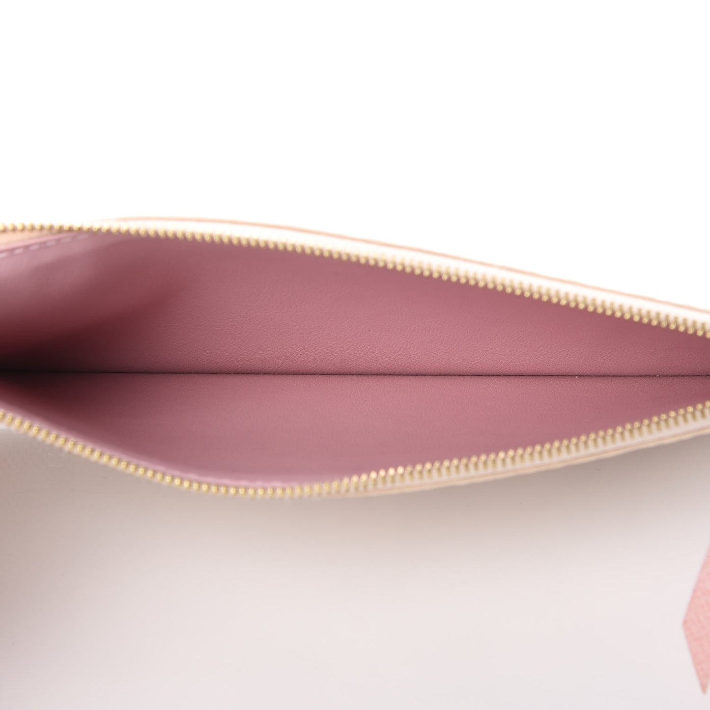Damier Azur Felicie Chain Wallet Zippered Insert Rose Ballerine
