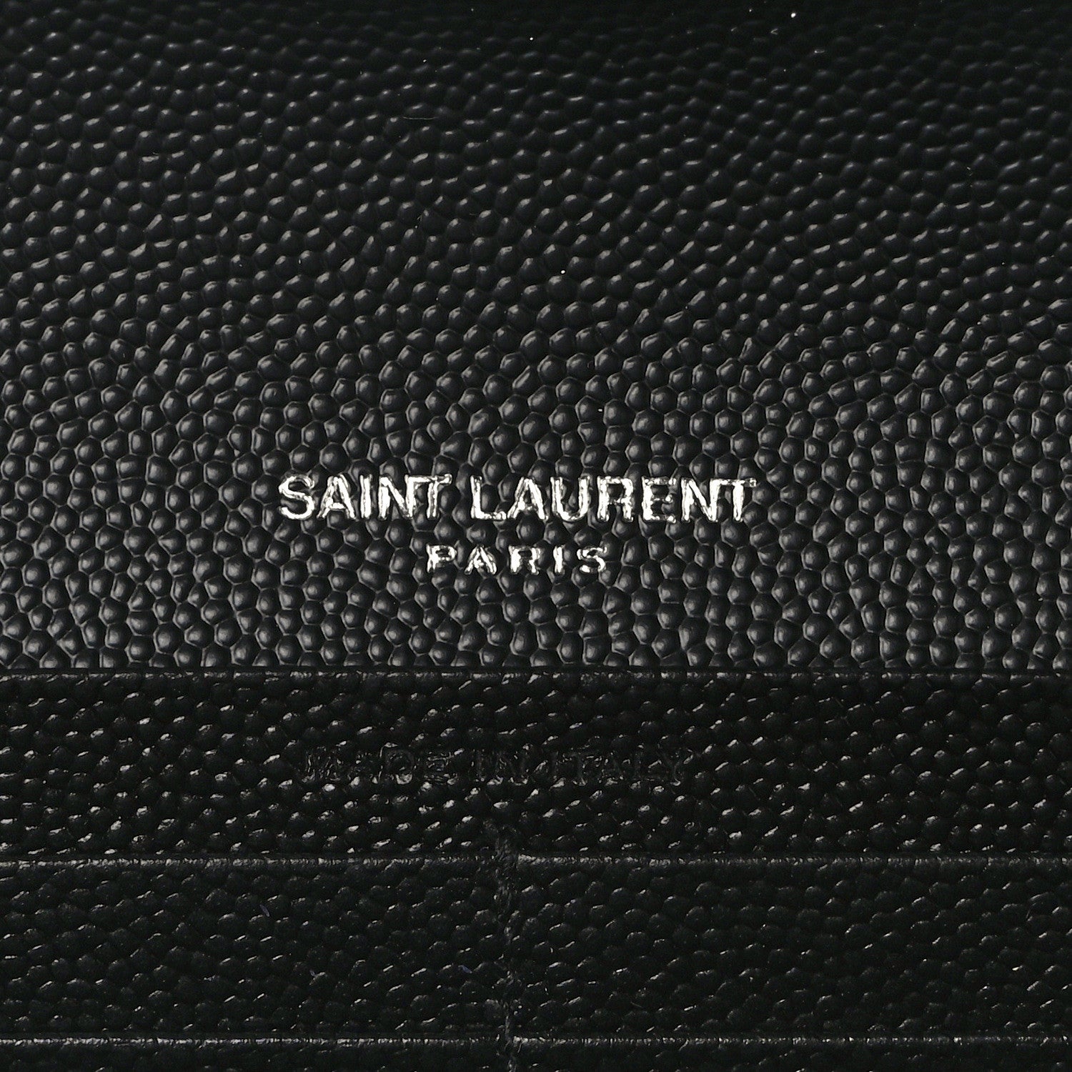Saint Laurent Grain De Poudre Matelasse Chevron Monogram Flap Wallet Deep Marine 6 of 10