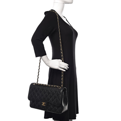 Chanel Caviar Quilted Jumbo Double Flap Black 2 of 11