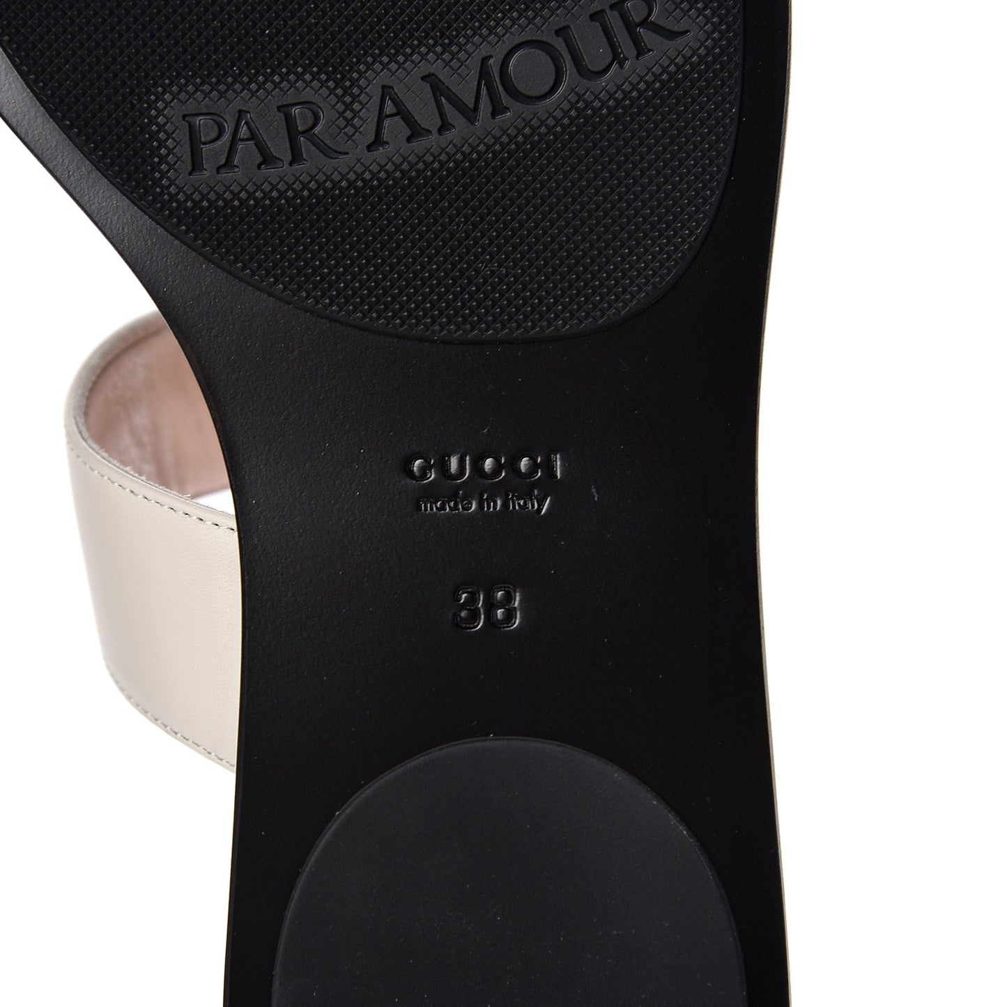 Calfskin GG Marmont Thong Sandals 38 Mystic White