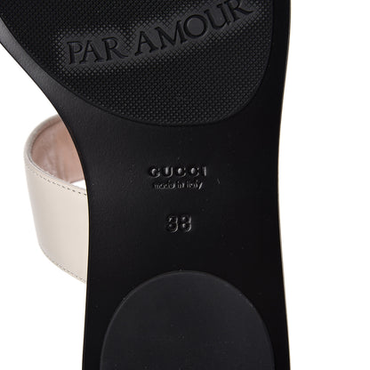 Gucci Calfskin GG Marmont Thong Sandals 38 Mystic White 7 of 8