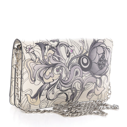 Prada X JAMES JEAN Glace Calfskin Rabbit Print Wallet On Chain Opaline 3 of 8