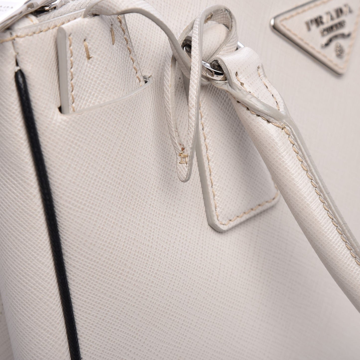 Saffiano Small Galleria Double Zip Tote Bianco