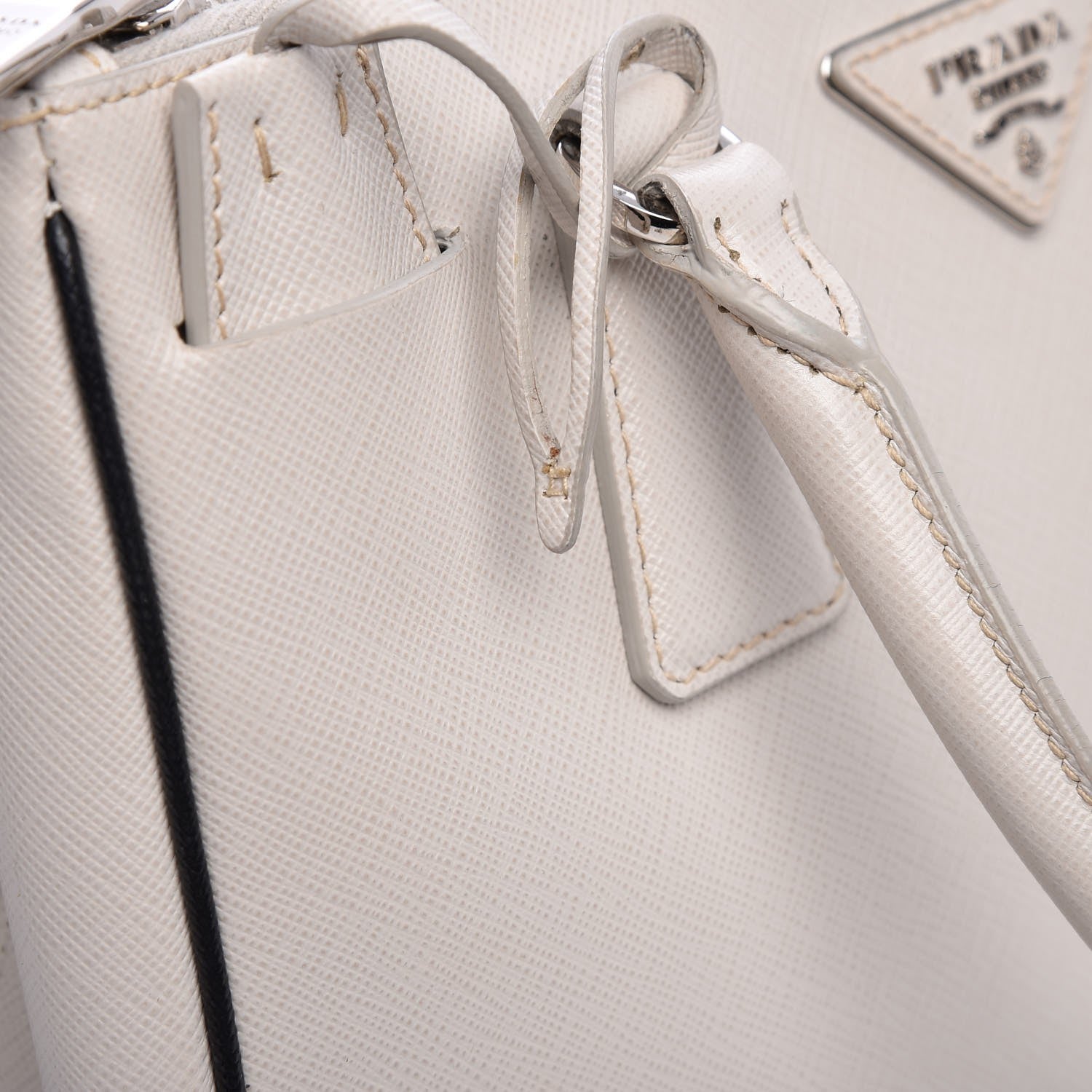 Prada Saffiano Small Galleria Double Zip Tote Bianco 12 of 14