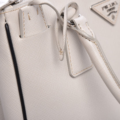 Prada Saffiano Small Galleria Double Zip Tote Bianco 12 of 14