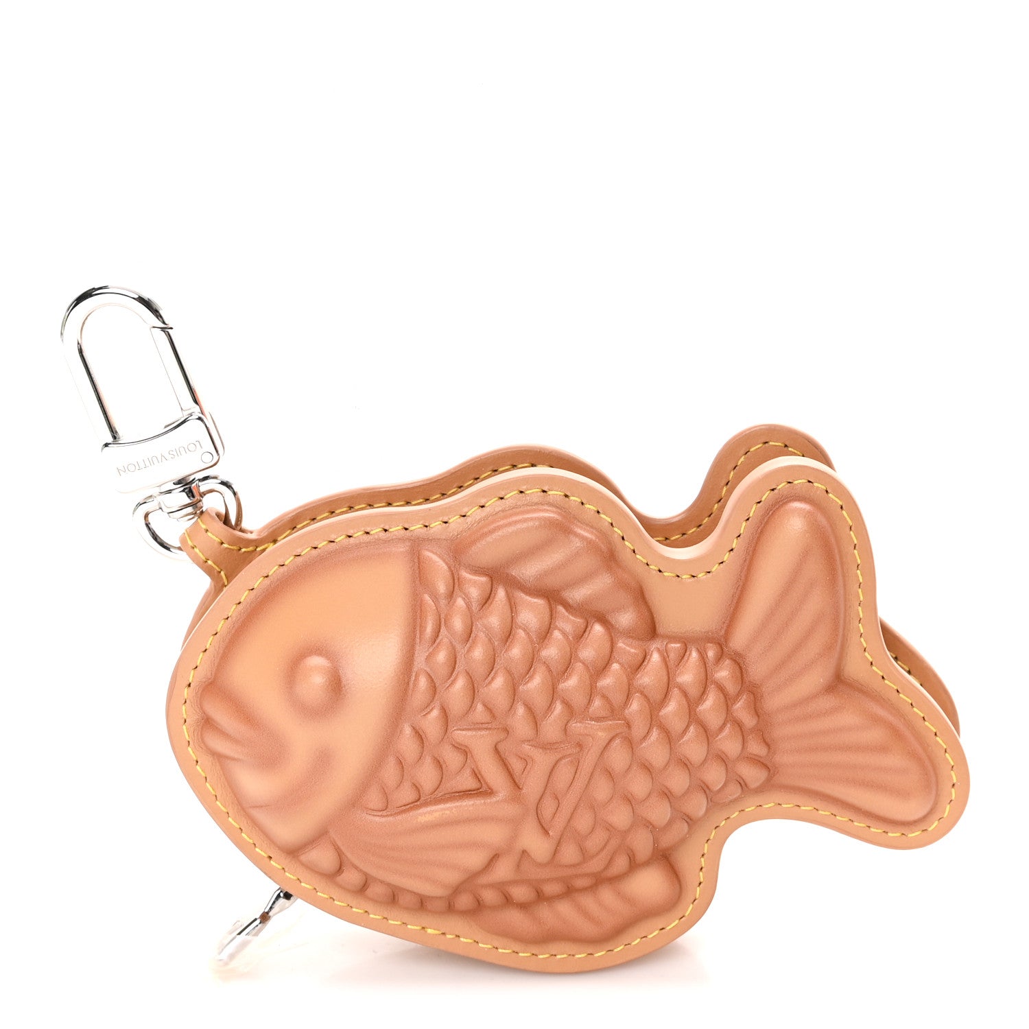 Louis Vuitton Calfskin Monogram LV Taiyaki Bag Charm Beige 1 of 7