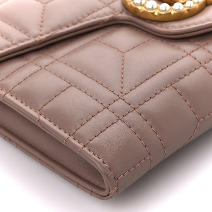 Gucci Calfskin Matelasse Mini Pearly GG Marmont Chain Wallet Porcelain Rose 9 of 10