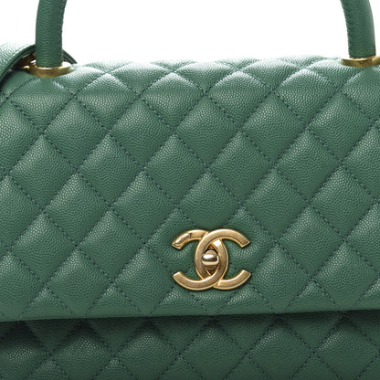 Chanel Caviar Quilted Small Coco Handle Flap Green 11 of 11