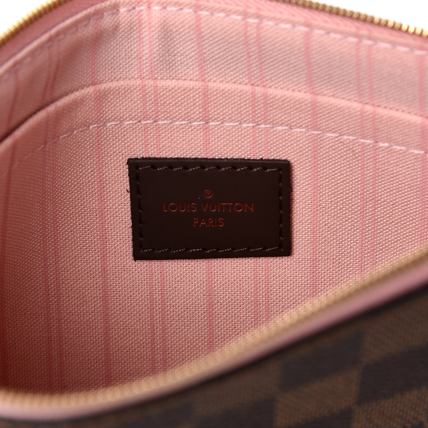 Damier Ebene Neverfull MM GM Pochette Rose Ballerine