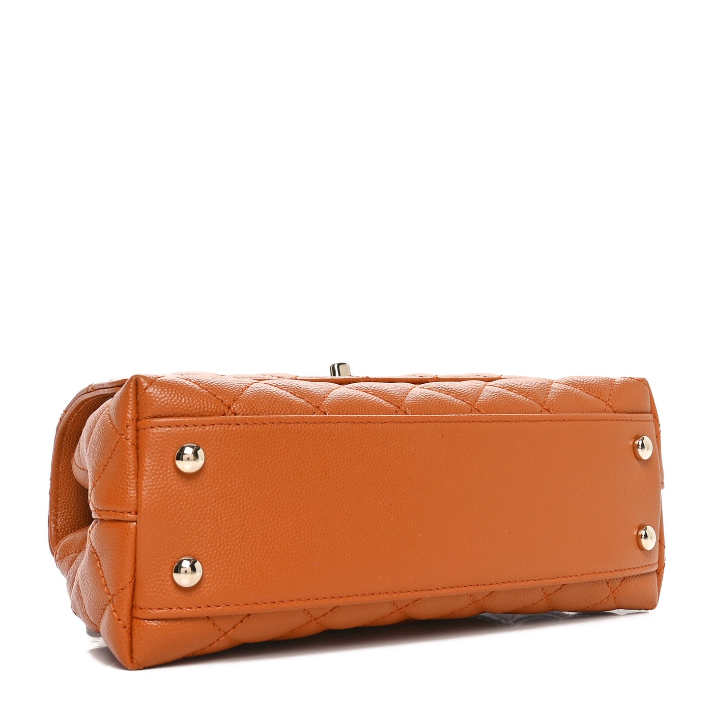 Caviar Quilted Mini Coco Handle Flap Light Brown