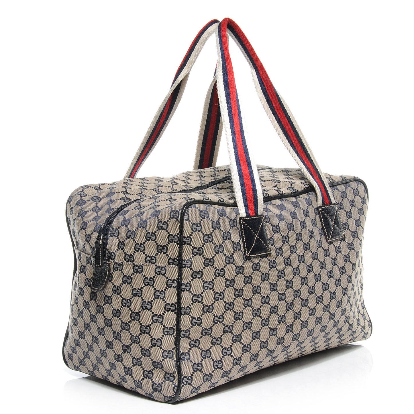 GG Monogram Web Medium Collapsable Carry On Duffle Navy