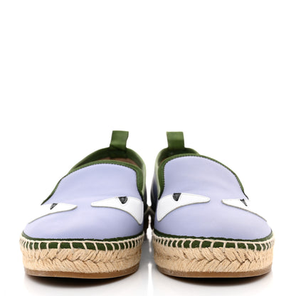Fendi Calfskin Monster Eyes Espadrille Moccasins 38.5 Purple Multicolor 2 of 7
