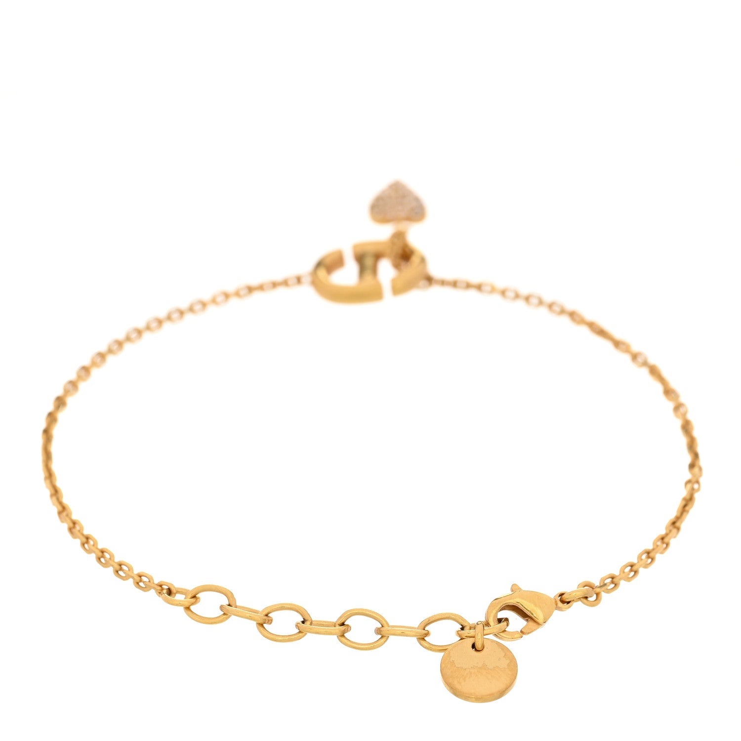 Christian Dior CD Crystal Heart Bracelet Gold 1818515 – FASHIONPHILE