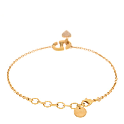 Christian Dior CD Crystal Heart Bracelet Gold 2 of 3