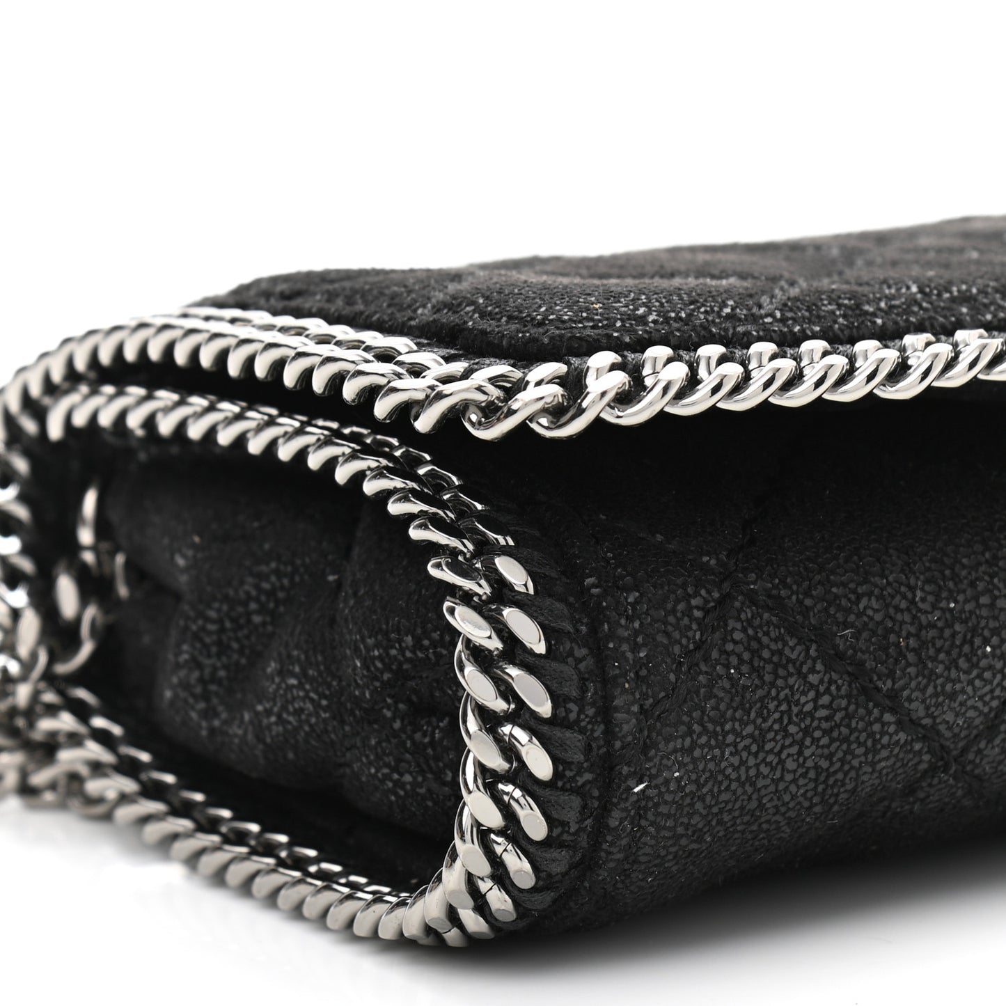 Shaggy Deer Quilted Falabella Crossbody Bag Black