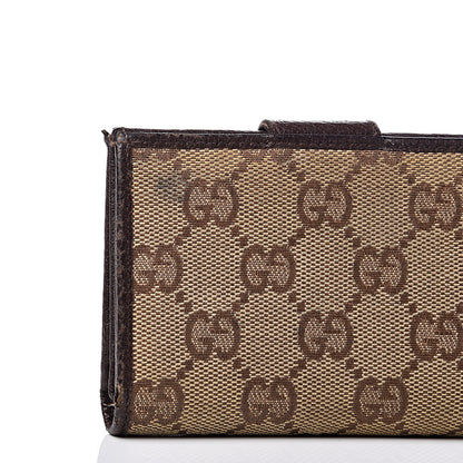 Gucci Monogram Metal Bar Compact Flap Wallet Dark Brown 9 of 9