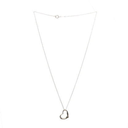 Tiffany 18K Yellow Gold Elsa Peretti Small Open Heart Pendant Necklace 3 of 8