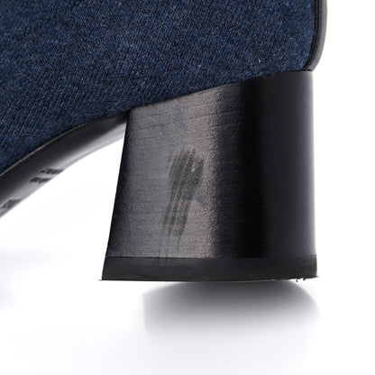 Hermes Knit Calfskin Volver Ankle Boots 36.5 Bleu Fonce 13 of 15