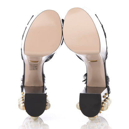Gucci Malaga Kid Pearl Knot Platform Sandals 39 Black 7 of 10