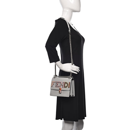 Fendi Vitello Liberty Fun Fair Metal Studded Small Kan I Shoulder Bag Grigio Perla Multicolor 2 of 11