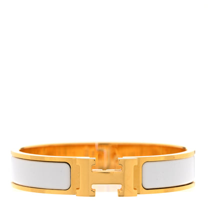 Hermes Enamel Narrow Clic Clac H Bracelet PM White 1 of 6