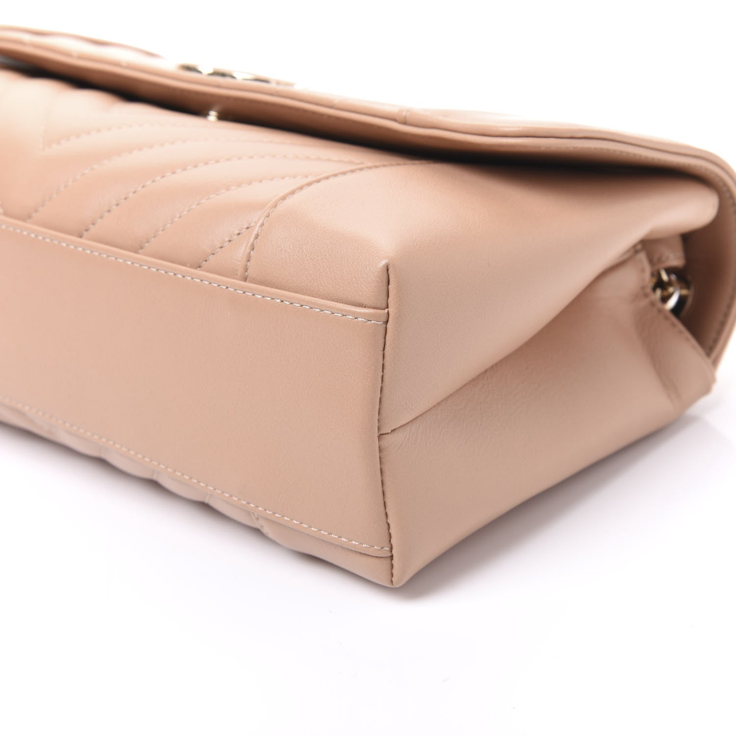 Chanel Calfskin Quilted Medium Daily Chevron Flap Beige 6 of 10