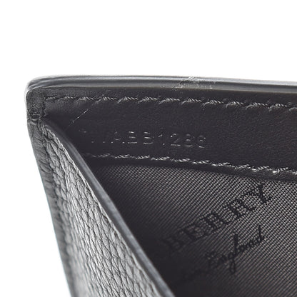 Burberry Soft Grained Calfskin Logo Embossed Lakeside Wallet Black 9 of 10