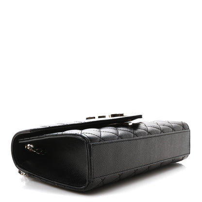 Saint Laurent Grain De Poudre Textured Mixed Matelasse Triquilt Small Monogram Satchel Black 4 of 10