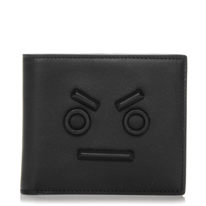 Fendi Vitello Century Face No Words Monochrome Bi-Fold Wallet Black 1 of 6