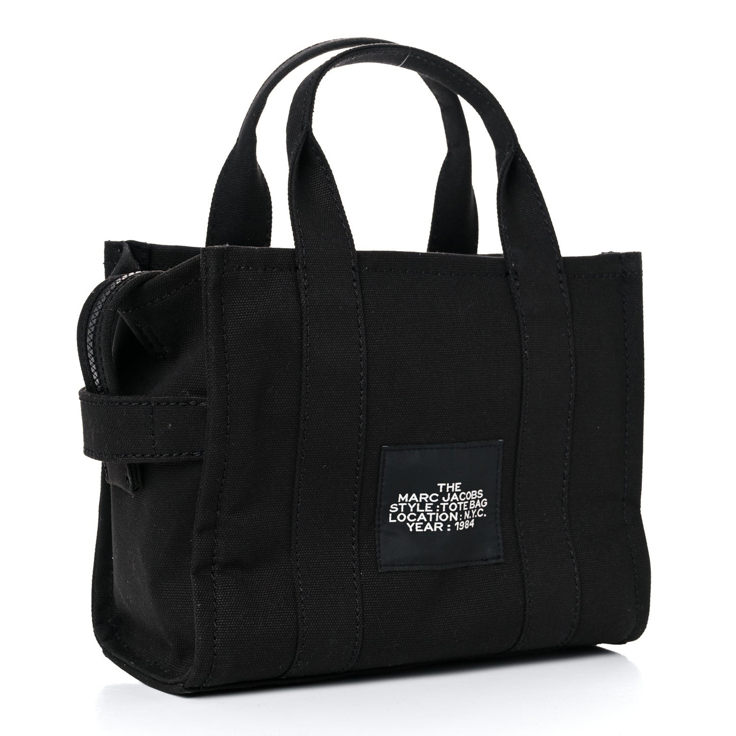 Cotton Canvas Mini The Traveler Tote Bag Black